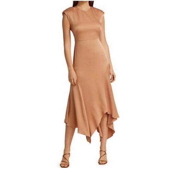 VERONICA BEARD Peony Padded Shoulder Handkerchief Dress - Picture 1 of 5